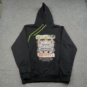 Kill Crew Hoodie Mens Large Sweatshirt Barbell Tiger Graphic Fleece Pullover Gym